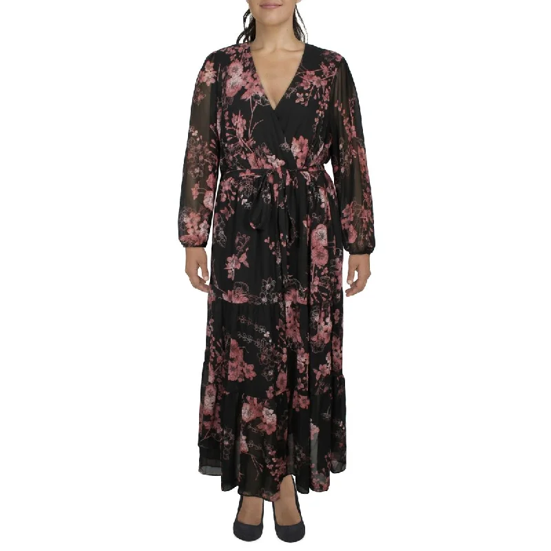 Modern Comfort City Chic Womens Floral Print  Maxi Dress