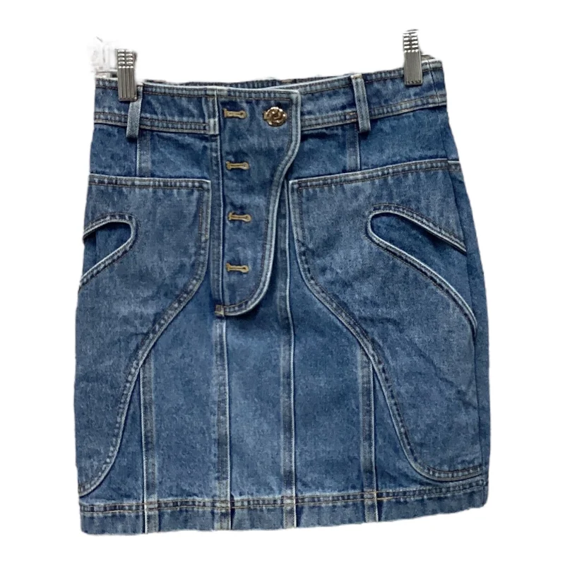 Exquisite Tailoring Skirt Mini & Short By Cma In Blue Denim, Size: Xs