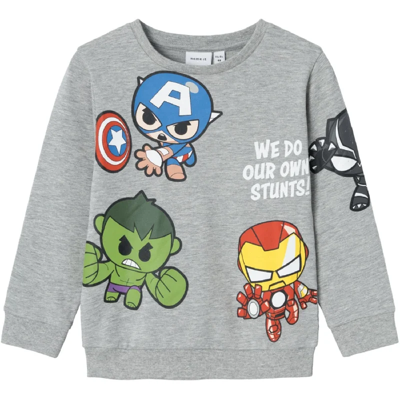 Comfortable Outfits Name It Grey Melange Juck Marvel Sweatshirt