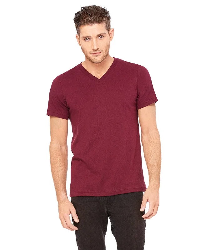 Relaxed Dresses Bella+Canvas Unisex V-Neck T-Shirt | Maroon