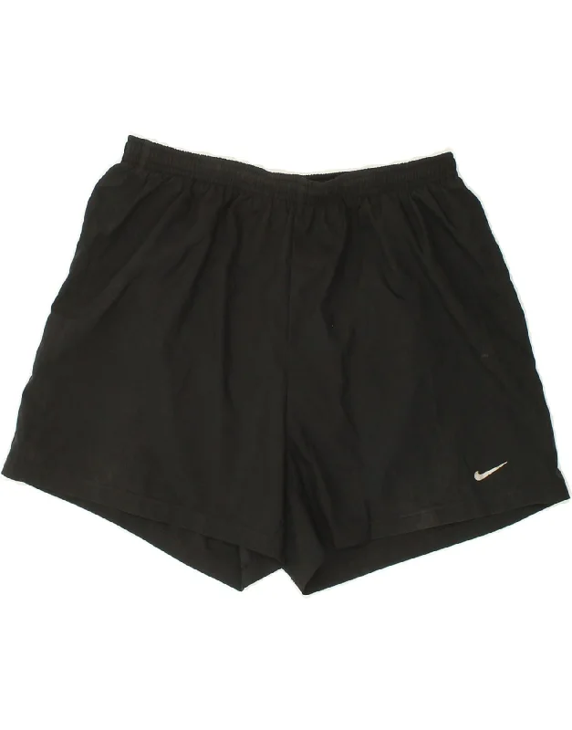 Fashion Must-have NIKE Womens Dri Fit Sport Shorts UK 12 Medium Black Polyester