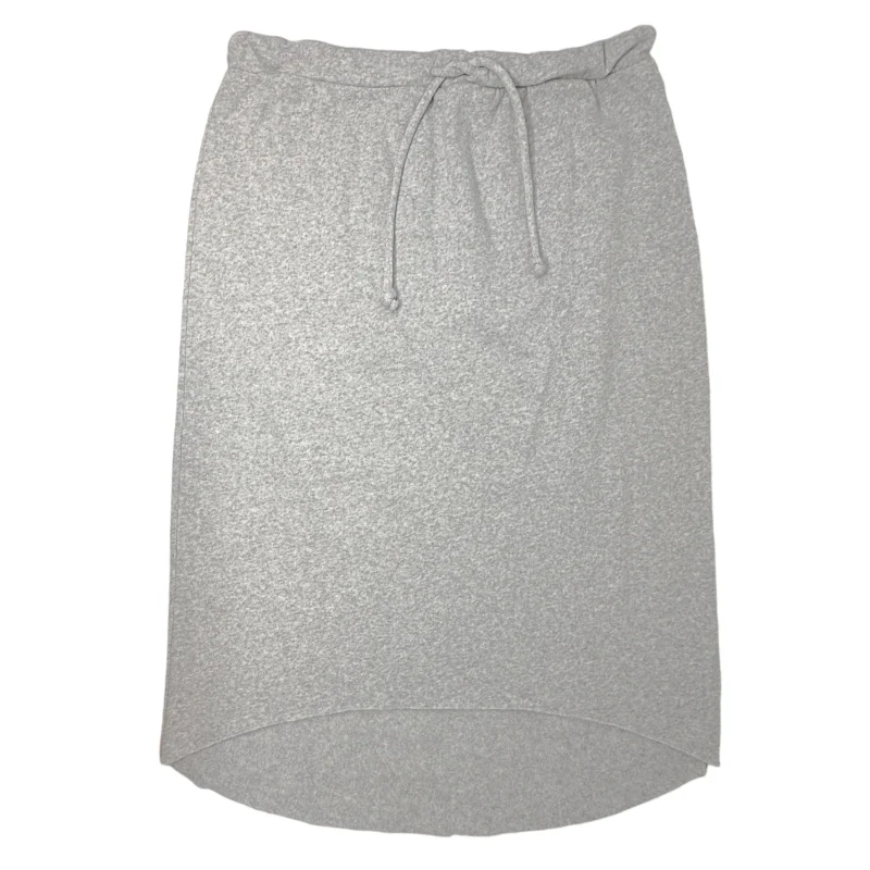 Soft Clothing Cotton Fleece Hi-Lo Midi Skirt By Chaser In Grey, Size: L