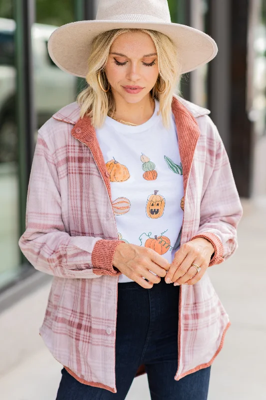Soft Comfort Share Your Story Terracotta Pink Reversible Shacket