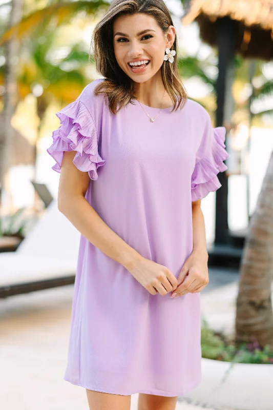 Versatile Comfort What A Vision Lavender Purple Ruffled Dress