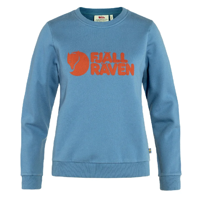 Effortless Wear Fjallraven Womens Logo Sweater Dawn Blue / Terracotta Brown