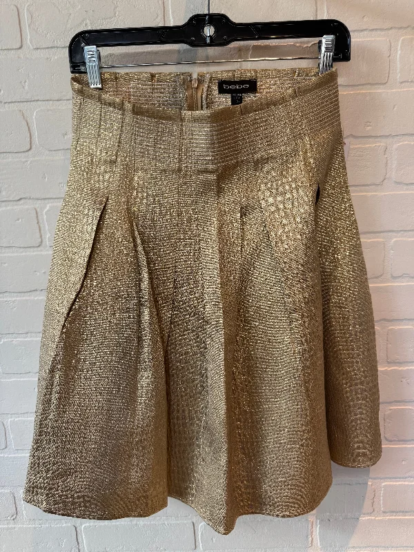 Easy Style Skirt Midi By Bebe In Gold, Size: 0