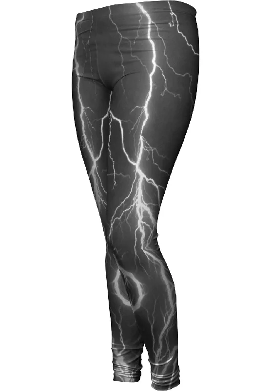 Layered Style Lightning Storm Black White