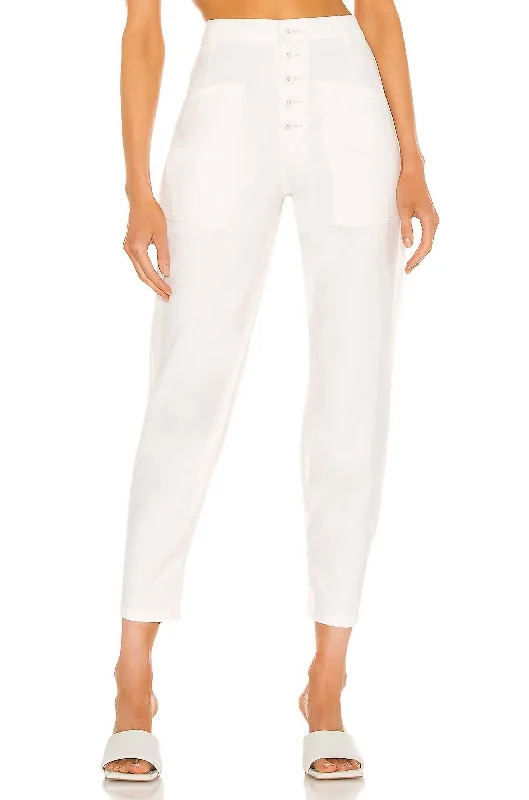 All-Day Comfort Tammy High Rise Trouser In Alabaster
