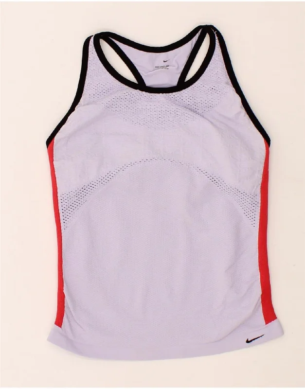 Cozy Layers NIKE Womens Vest Top UK 12 Medium Purple Nylon