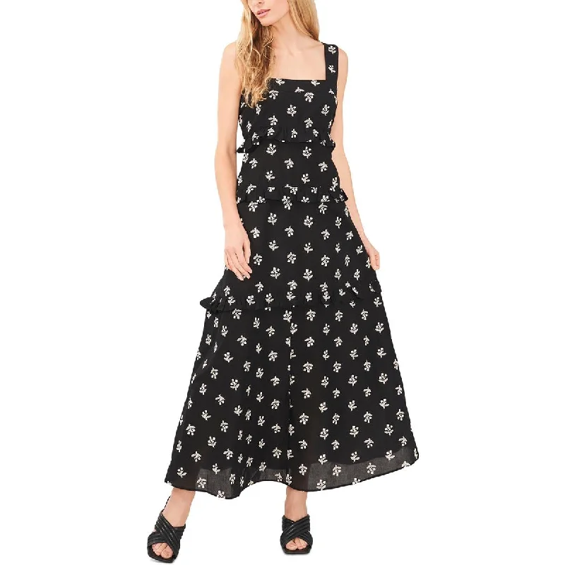 Easy Style CeCe Womens Embroidered Ruffled Maxi Dress