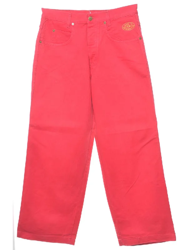 Chic Outfits Hot Pink Straight Fit Jeans - W31 L31