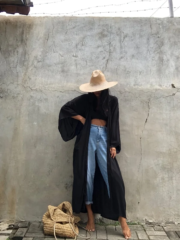 Comfy Chic Solid Color Beachwear Kimono