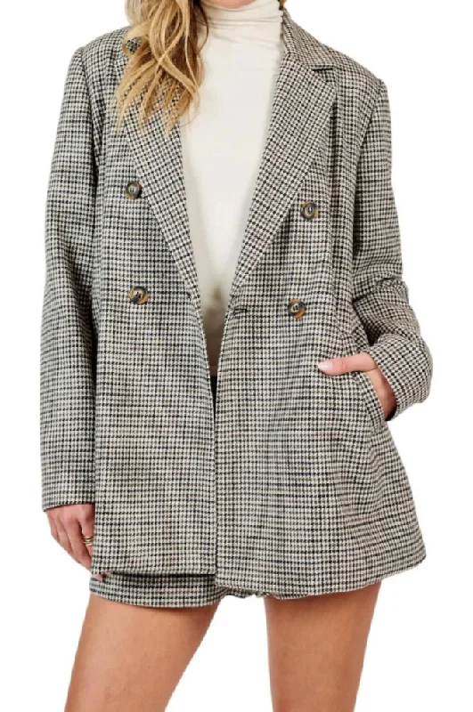 Lounge Wear Selena Houndstooth Blazer