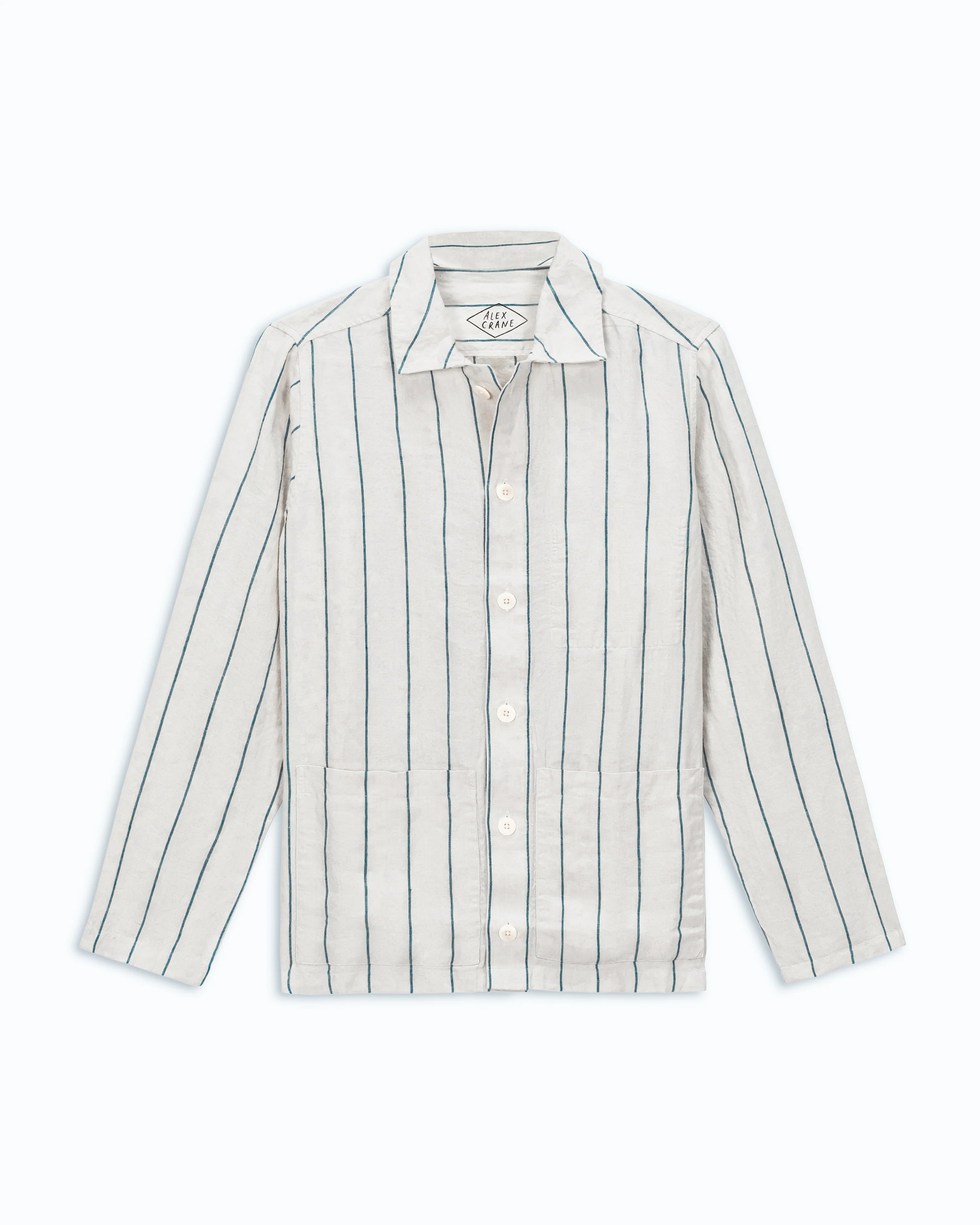 Easy Chic Alex Crane Rio Stripe Bone Linen Kite Jacket