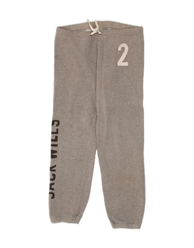 Cozy Fit JACK WILLS Womens Graphic Tracksuit Trousers Joggers UK 12 Medium  Grey