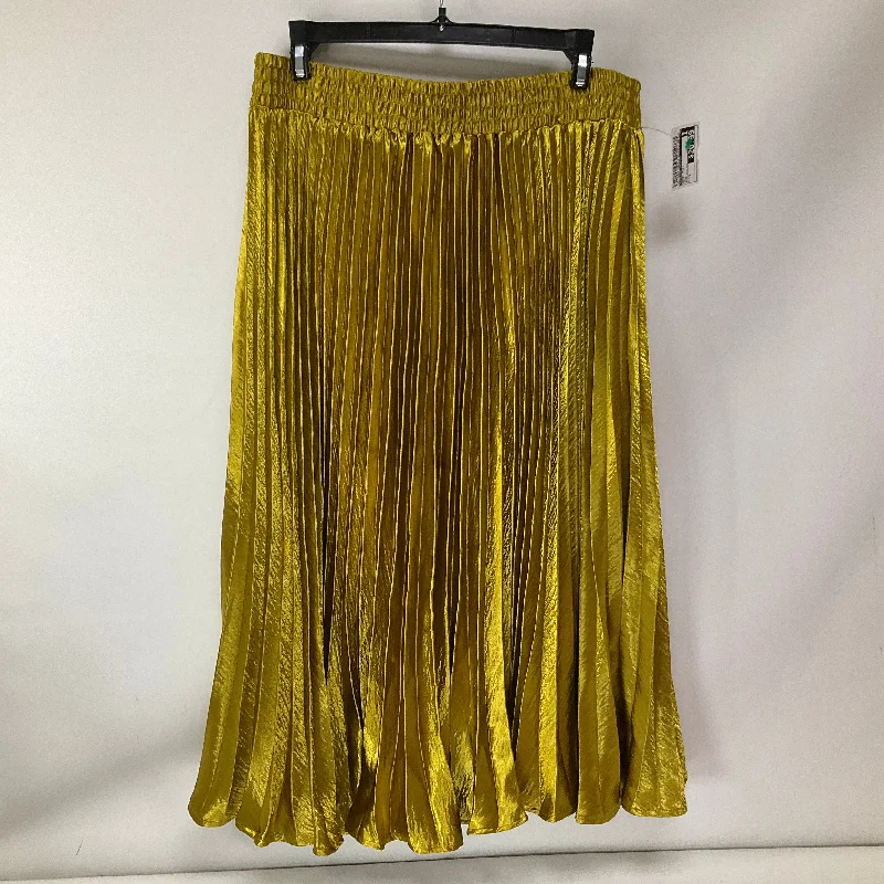 Soft Textures Skirt Midi By English Factory In Gold, Size: S