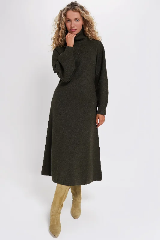 Layered Comfort Moss Green Torie Sweater Dress