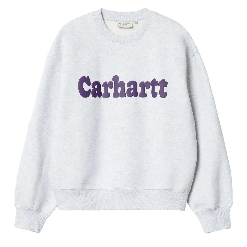 Light Comfort Carhartt WIP Womens Bubbles Sweatshirt Grey Heather / Cassis