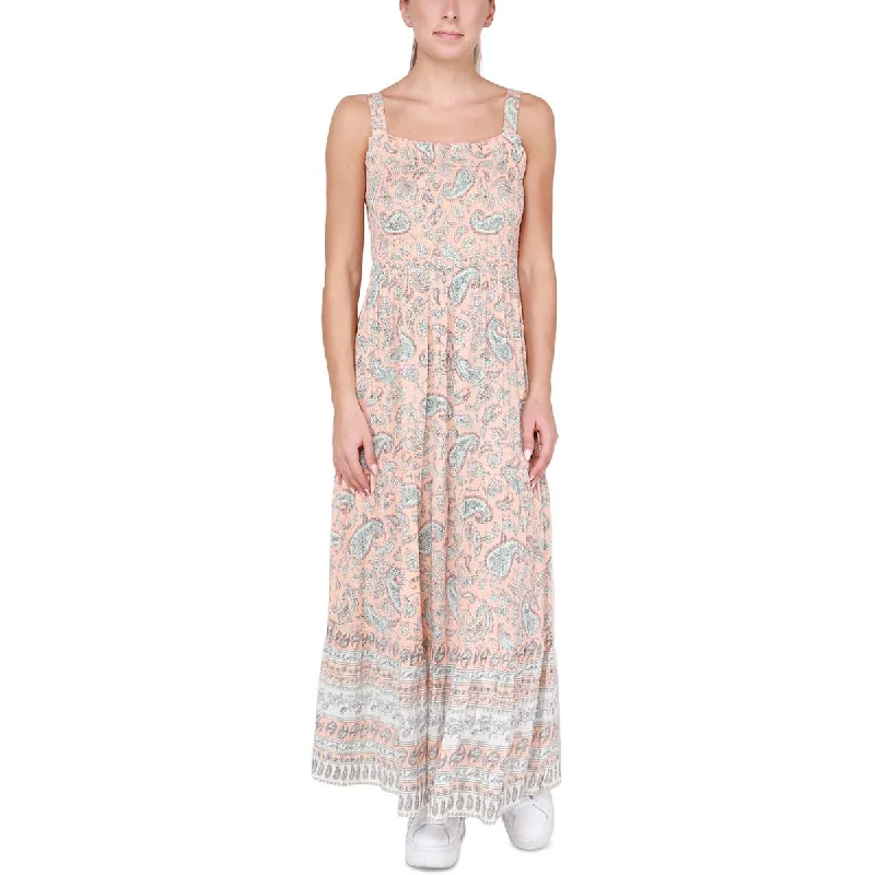 Soft Looks Black Tape_ Womens Paisley Rayon Maxi Dress