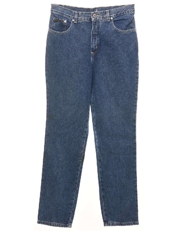 Summer Comfort High Waist Medium Wash Tapered Jeans - W31 L30