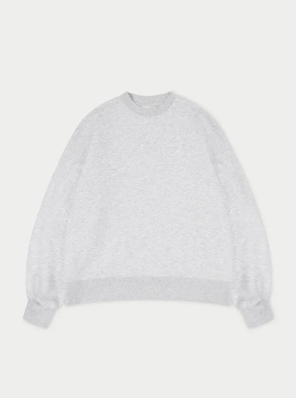Advanced Design COUTURE SCRIPT PUFF SLEEVE CREW - GREY MARL