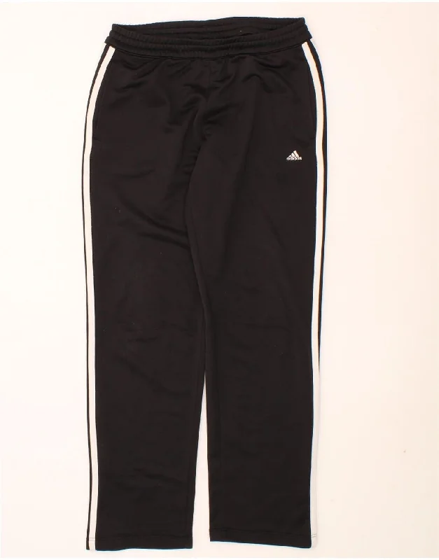 Breathable Comfort ADIDAS Womens Tracksuit Trousers UK 12 Medium  Black Polyester
