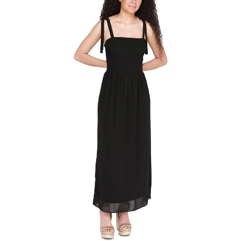 Fashionable Items Black Tape_ Womens Sleeveless Long Maxi Dress