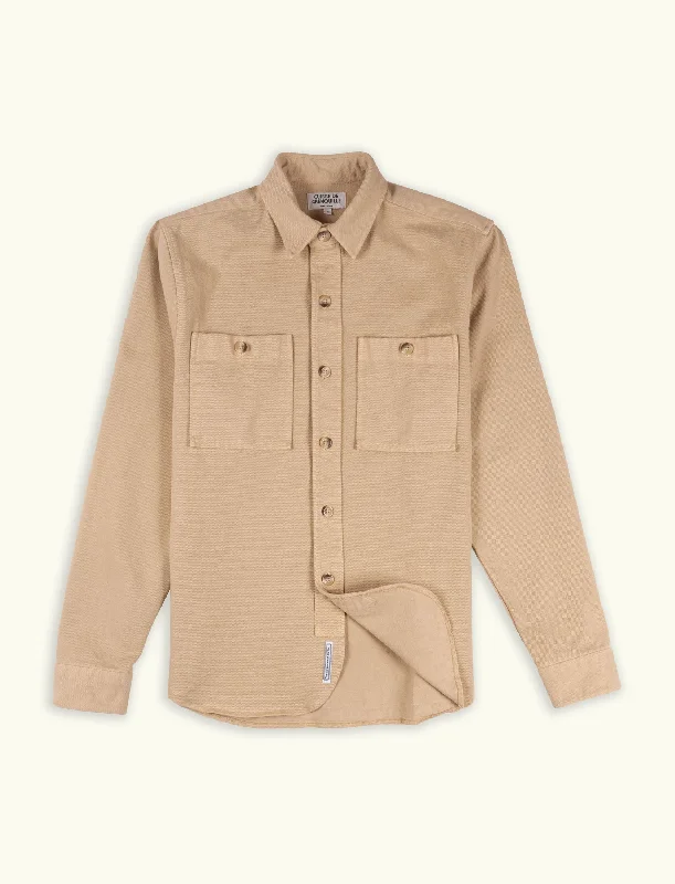 Warm Comfort Cuisse de Grenouille Beige Twill Paris Over Shirt