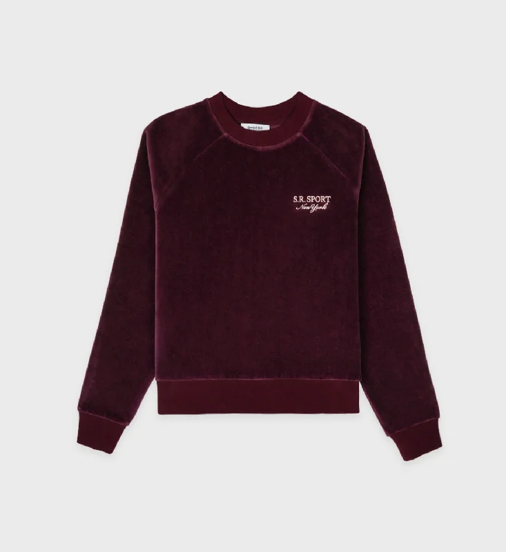 Easy Chic SR Sport Velour Crewneck - Merlot