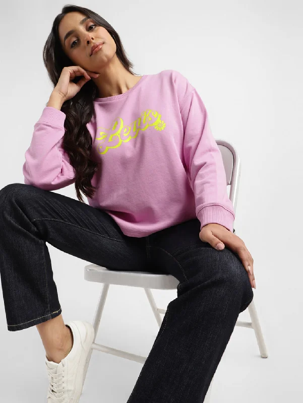 Simple Comfort Women's Graphic Print Crew Neck Sweatshirt