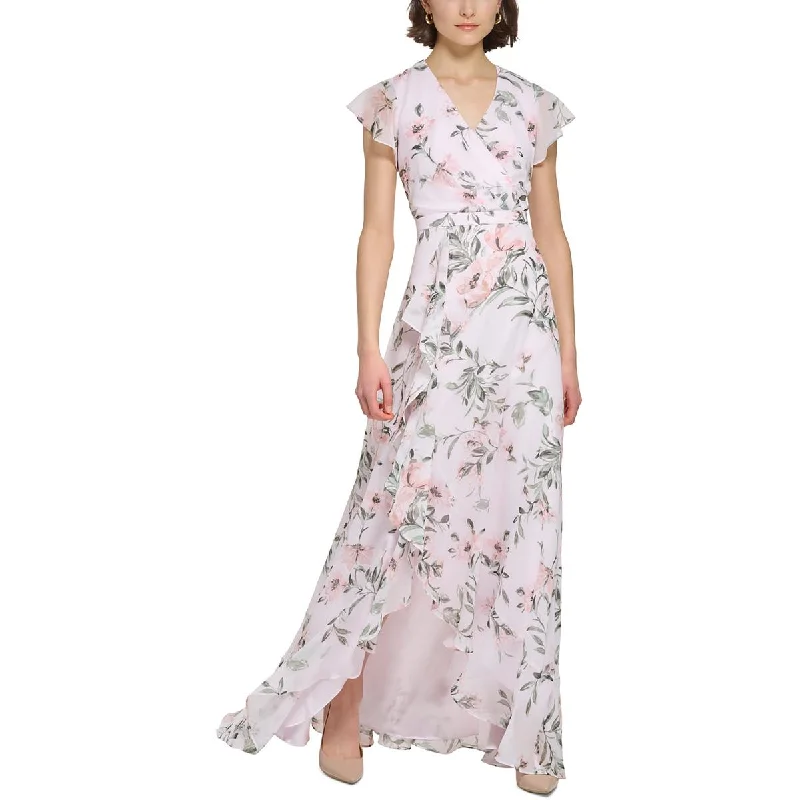 Casual Elegance Calvin Klein Womens Chiffon Long Maxi Dress