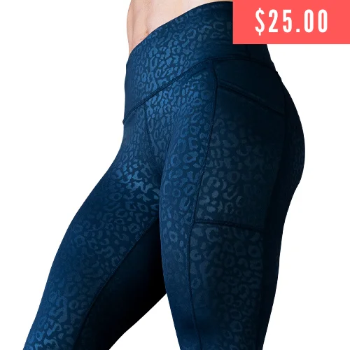 Sports Style Black Leopard Leggings