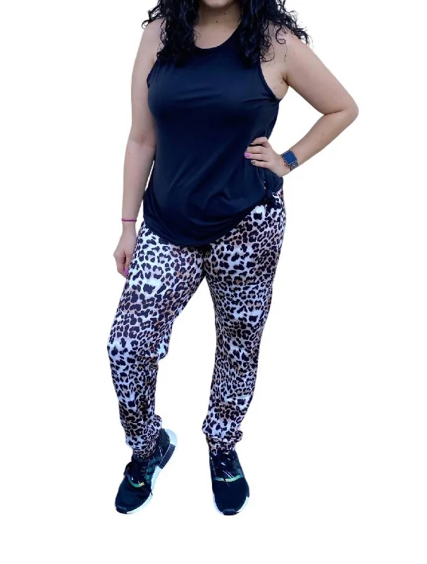 Soft Wear Leopard Jogger In Brown