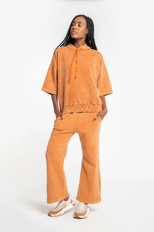Casual Elegance Urban Washed Flare Pants