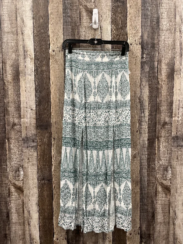 Everyday Style Skirt Maxi By Cme In Green & White, Size: S