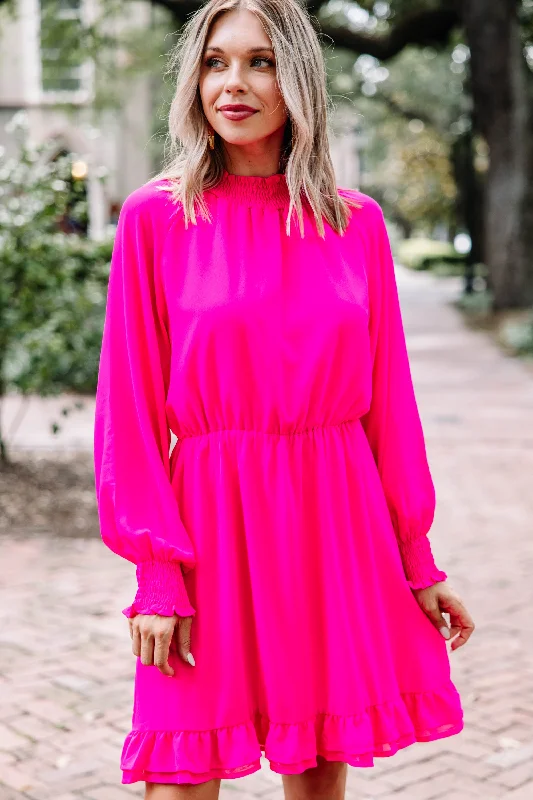 Warm Wear Always Evolving Hot Pink Dress