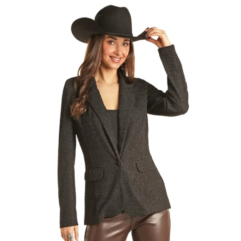 Weekend Style Rock & Roll Cowgirl Black Shimmer Blazer