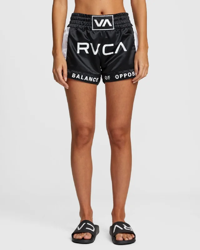 Stylish Wear RVCA Muay Thai Shorts 3" - Black