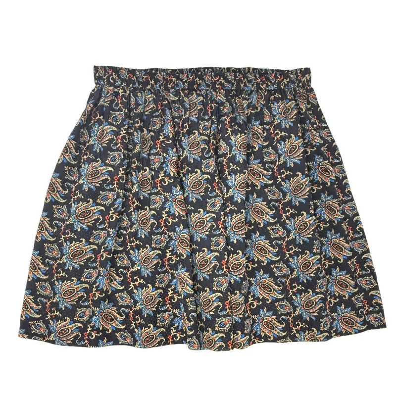 Stylish Ease 100% Silk Mini Skirt By Sea New York In Paisley Print, Size: 6