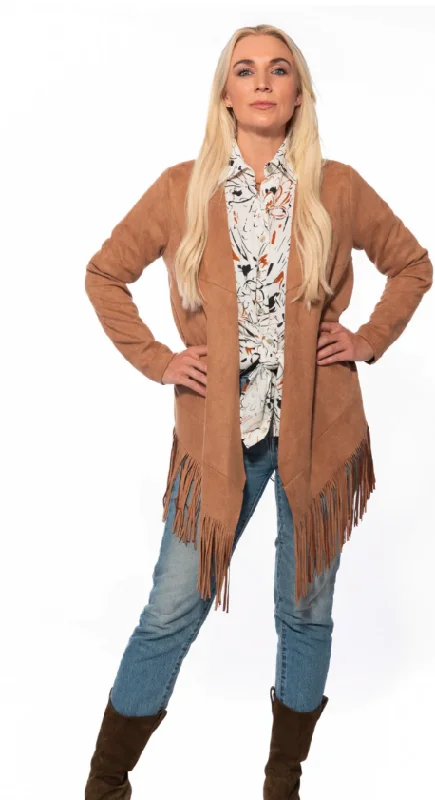 Comfy Chic Women's Sequoia UltraSuede Fringe Jacket.