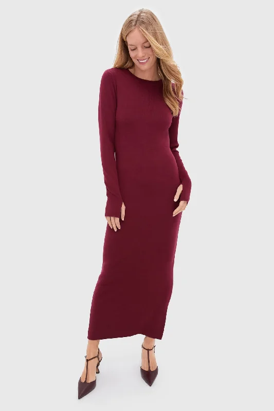 Chic Relaxation Cabernet Robbie Midi Dress