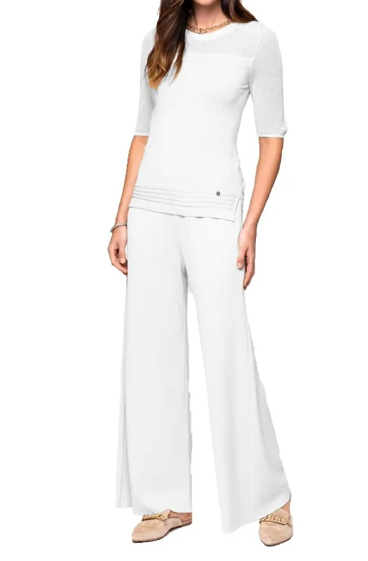 Comfortable Tops Briana Wide Leg Pant In White