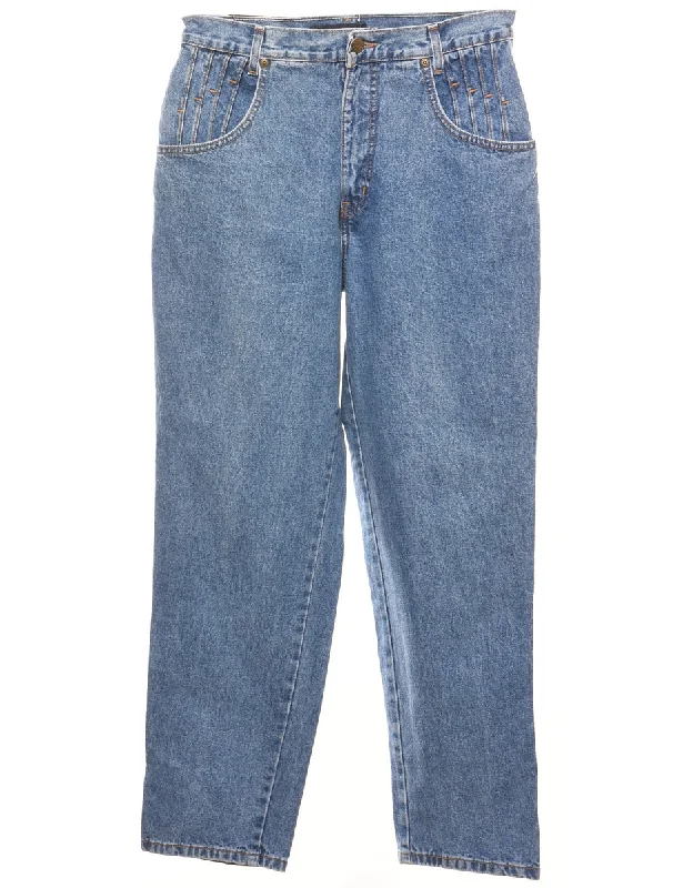 Comfy Chic Medium Wash Tapered Mid-Rise Jeans - W29 L28