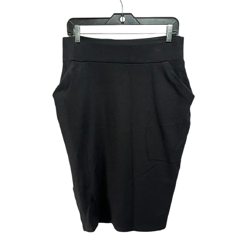 Elegant Comfort Skirt Midi By Marcella In Black, Size: L