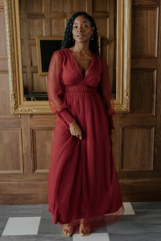 Versatile Wear Layla Tulle Maxi Dress | Terracotta