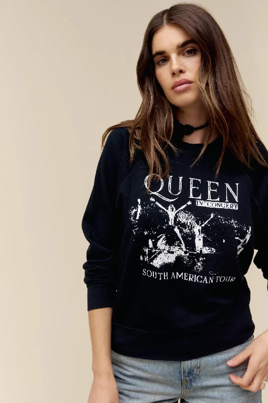 Relaxed Style Daydreamer Queen South American Tour Raglan Crew - BLACK ONYX