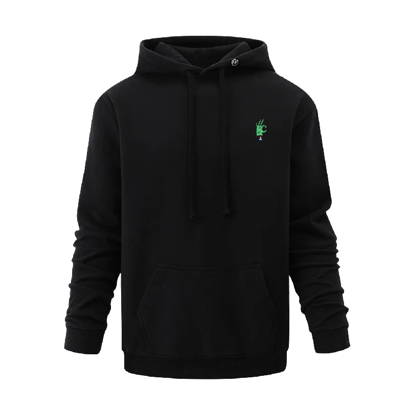 Chic Relaxation Zombie OK Embroidered Hoodie