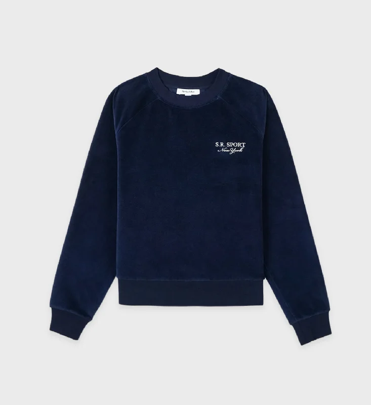 Easygoing Style SR Sport Velour Crewneck - Navy