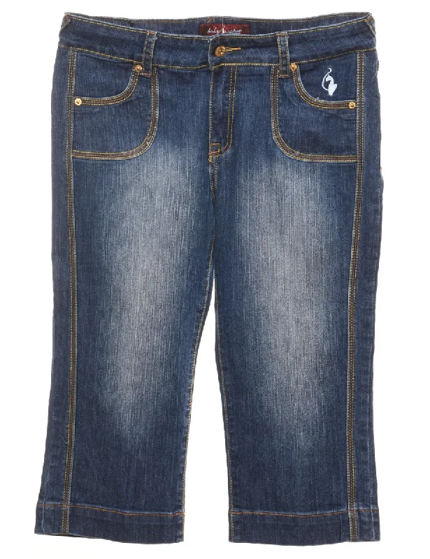 Cozy Fit Cropped Baby Phat Y2K Embellished Jeans - W34 L18