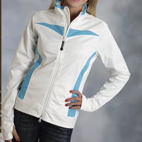 Relaxed Dresses Roper Women's White/Turq Soft Shell Jacket